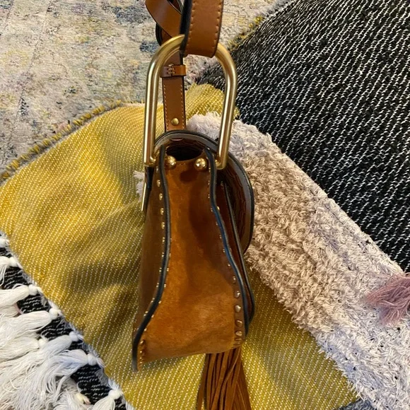 Chloé Brown Suede Crossbody Bag with Tassel - Picture 14 of 16